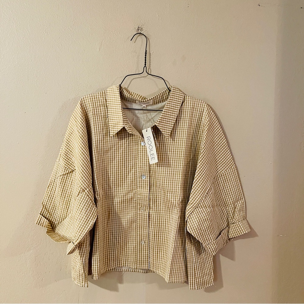 NWT Roolee Cropped Button Up Shirt